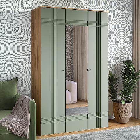 Шкаф Вега Саксония 135, серо-зеленый. Фото 5