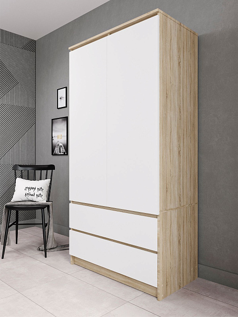 Шкаф Мори МШ 900.1, Сонома/Белый. Фото 3