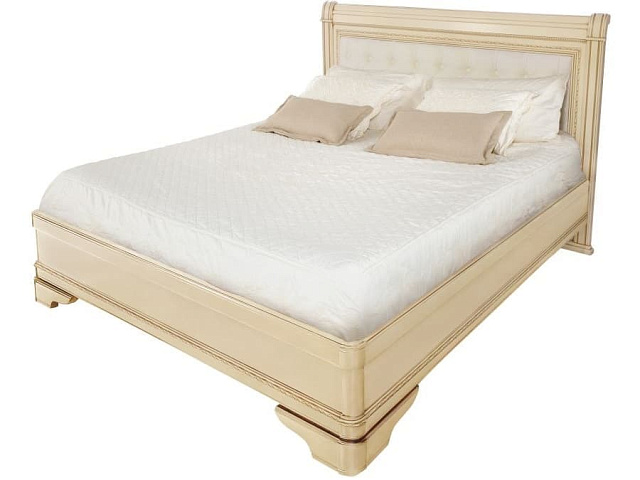 Кровать с мягким изголовьем Палермо 160 Т-750, ваниль. Фото 1