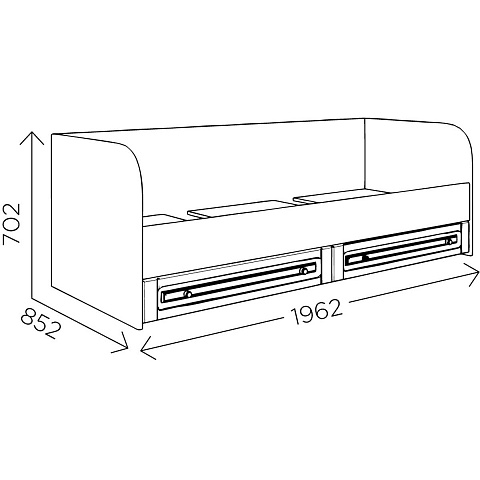 Кровать-тахта «Богуслава» М1, дуб баррик/крем брюле. Фото 2