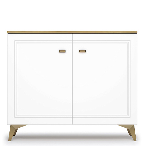 Комод Вега Сапфир 1000 с дверцами, белый глянец. Фото 2