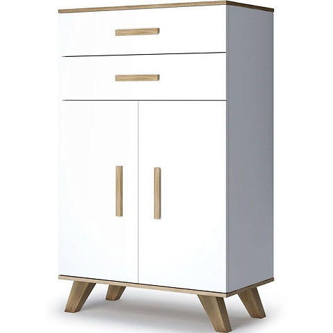 Шкаф Вега Скандинавия низкий, белый глянец. Фото 1