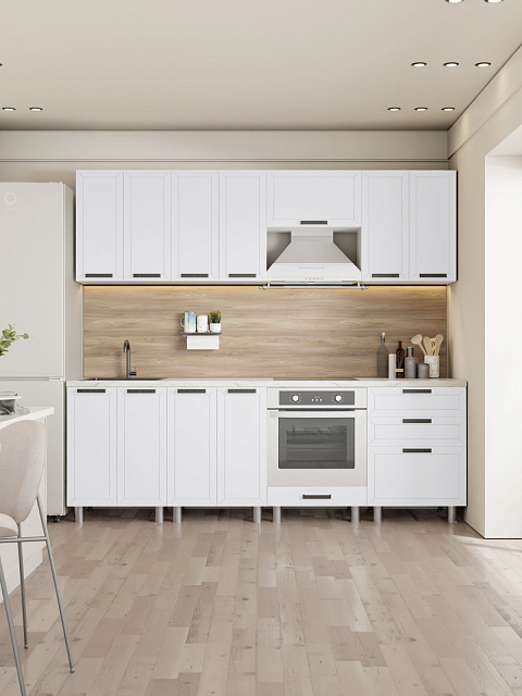 Кухонный гарнитур «Лилия» 2,4м, белый. Фото 1