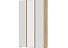 Шкаф «Хелен» ШК-02 3-х дверный с зеркалом, белый/дуб крафт золотой. Фото 1