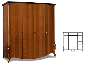 Шкаф для одежды «Луиза» ММ 227-01/04Б, коньяк от магазина Мебельный дом