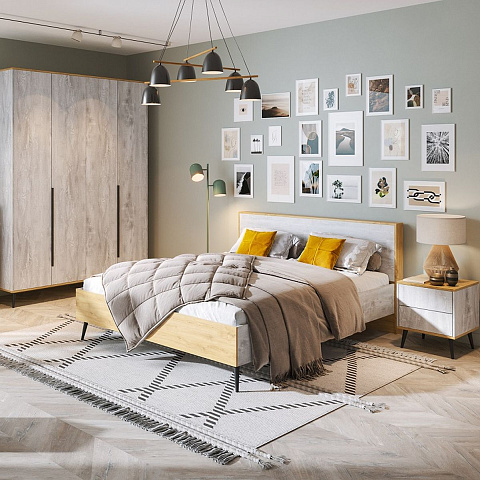 Спальня «Саванна» КМК 0973, бетон пайн светлый/дуб наварра. Фото 1