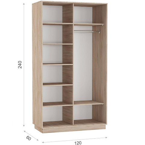 Шкаф-купе «Тетрис» 120/240 ДД, Дуб сонома. Фото 2
