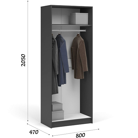 Шкаф «Чикаго» Антрацит/Белый. Фото 2