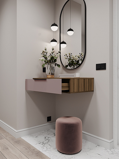 Тумба Роза 900 Ройс, пудра скин. Фото 3