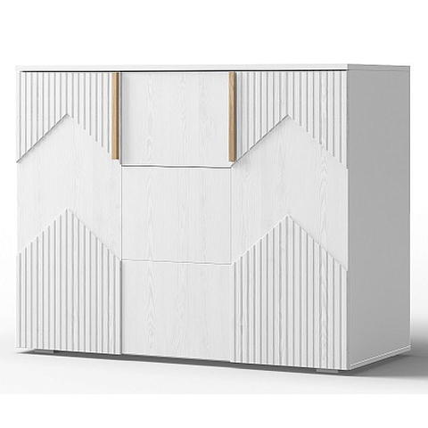 Комод «Оливия» 2Д3Я КМК 0971.2, белый/ясень белый текстурный. Фото 1