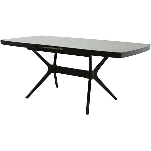 Стол «Оскар» 2м Керамика 140x90, Bayona Grey Natural, эмаль черная. Фото 4