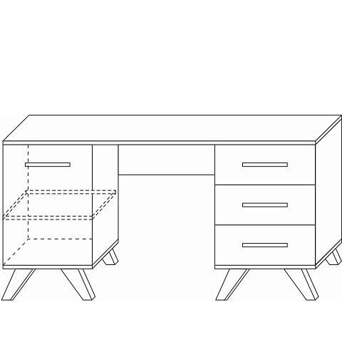 Стол письменный Вега Скандинавия 140, серый. Фото 3