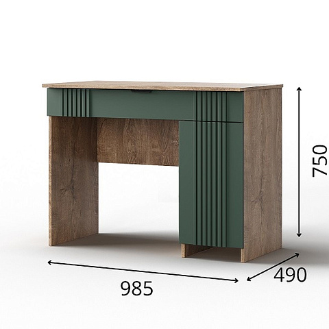 Стол «Герта» КМК 0979.21, дуб канзас/зеленый матовый. Фото 3