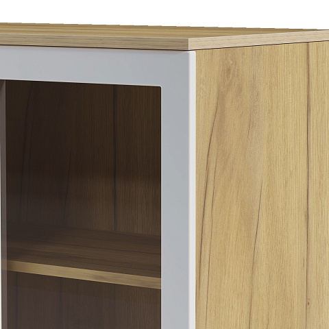 Шкаф-витрина Вега Сапфир 2дв, белый глянец. Фото 8