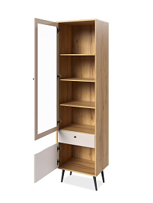 Шкаф с витриной Вега Саксония 54, миндаль от магазина Мебельный дом