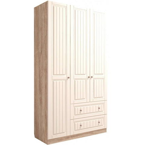 Шкаф «Богуслава» М8 3-х дверный, дуб баррик/крем брюле. Фото 1