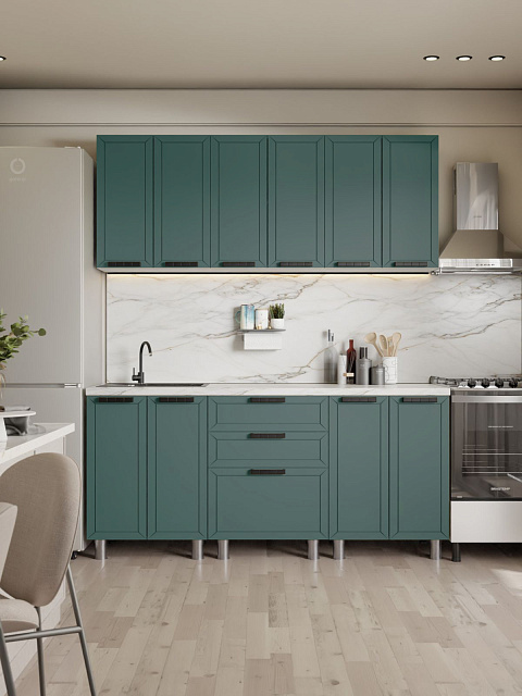 Кухонный гарнитур «Лилия» 1,8м, изумруд. Фото 1