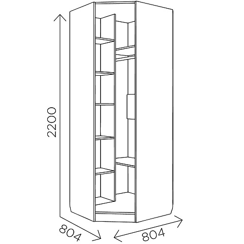 Шкаф «Богуслава» М3, дуб барик/крем брюле. Фото 4