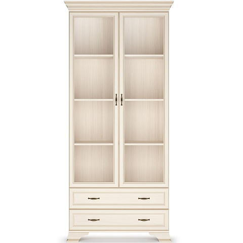 Шкаф-витрина Сиена 2дв, бежевый. Фото 2