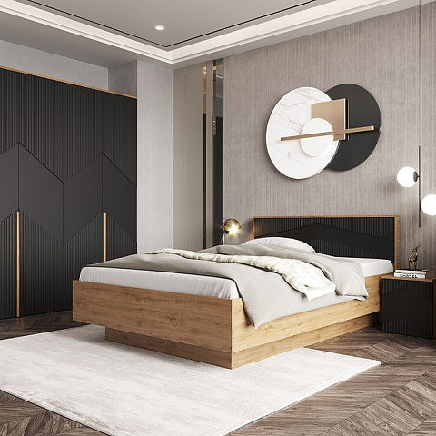 Комод «Оливия» 3Я КМК 0971.19, дуб наварра/шагрень черная. Фото 2