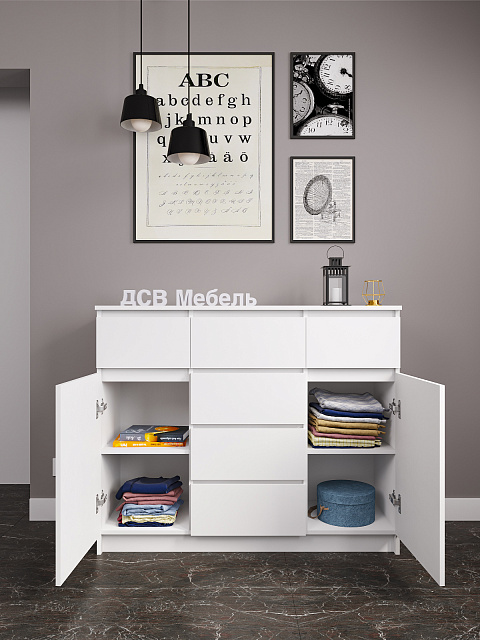 Комод Мори МК 1200.4, Белый. Фото 4