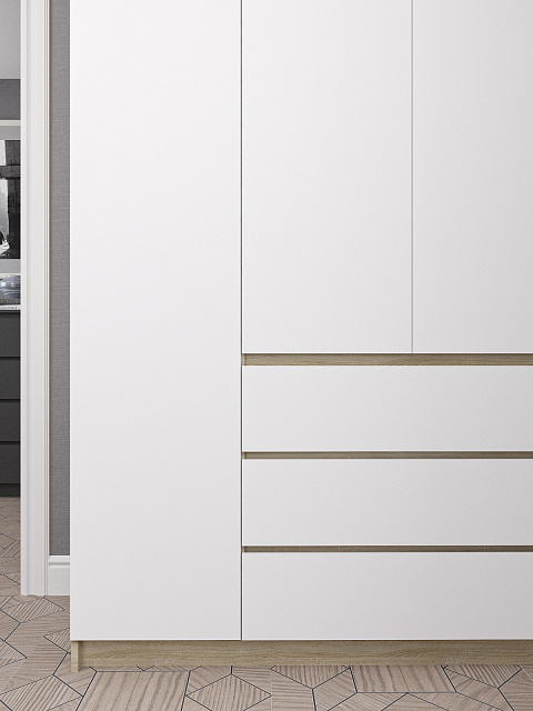 Шкаф Мори МШ 1200.1, Сонома/Белый. Фото 5