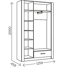 Шкаф «Ева 5» М2 3д, Дуб Ирландский/Белый матовый от магазина Мебельный дом
