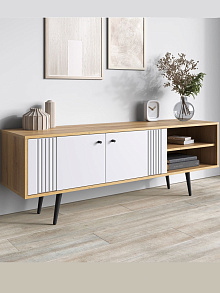 Тумба Вега Саксония ТВ150 с нишами, белый матовый от магазина Мебельный дом