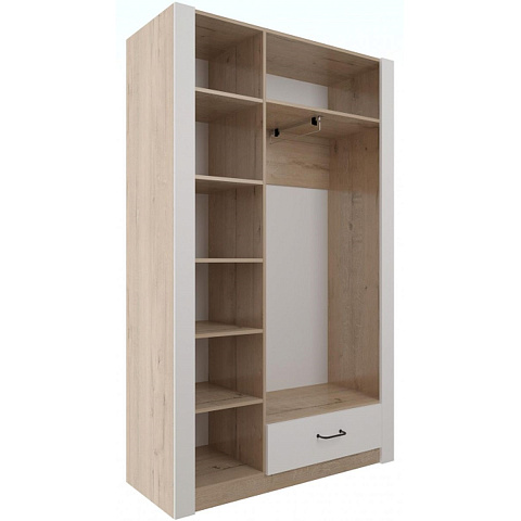 Шкаф «Ева 5» М2 3д, Дуб Ирландский/Белый матовый. Фото 2