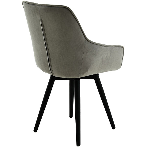 Стул «Торрес», велюр Бренди грей, каркас вращения черный. Фото 6