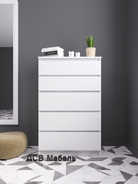 Комод Мори МК 700.5, Белый. Фото 1