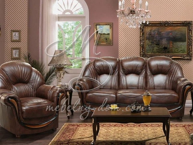 Комплект мягкой мебели «Дельта», в коже. Фото 2