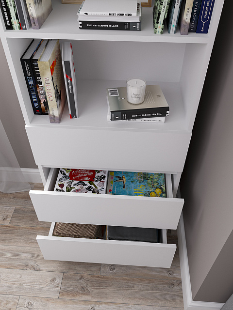 Стеллаж Мори МСТ 600.3, Белый. Фото 4