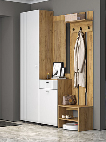 Прихожая «Милан-1», дуб золотой/белый матовый от магазина Мебельный Дом