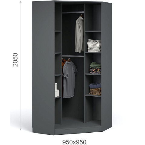 Шкаф «Квадро», Антрацит/Шиншилла/Белый. Фото 2