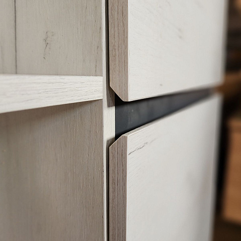 Шкаф пенал «Гретта» 1С навесной, Крафт белый-Антрацит. Фото 4