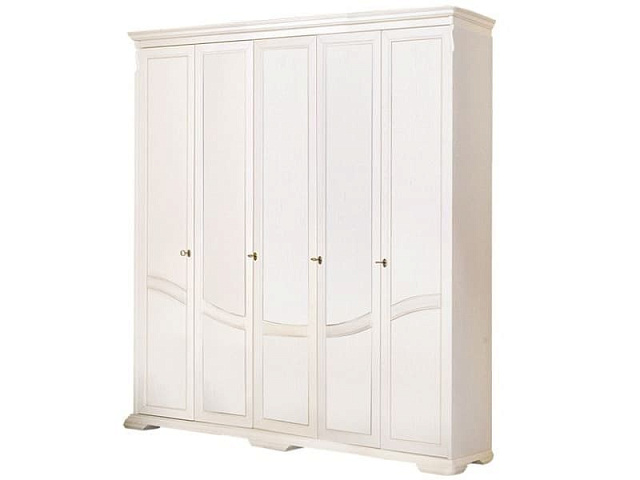 Шкаф для одежды «Лика» ММ 137-01/05Б, белая эмаль. Фото 1