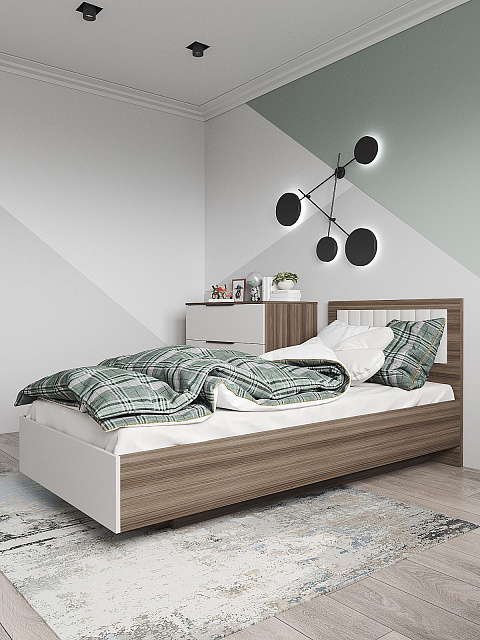 Кровать Роза 90x200см, белый скин. Фото 1