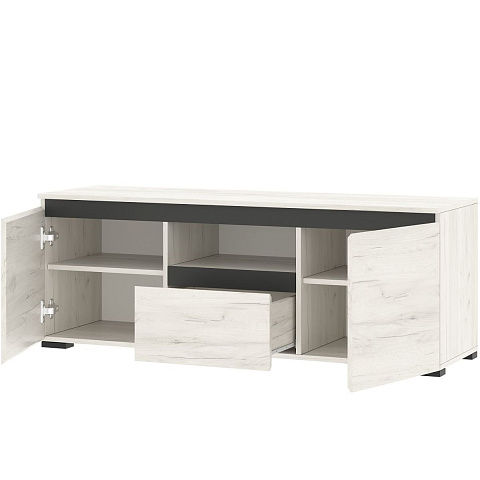 Стенка «Гретта-4», Крафт белый/Антрацит. Фото 6