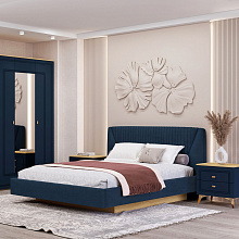 Кровать Вега Сапфир 11м 160x200, темно-синяя от магазина Мебельный дом