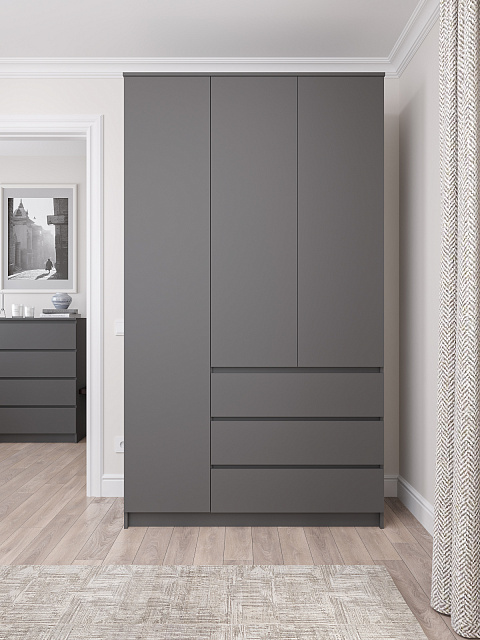 Шкаф Мори МШ 1200.1, Графит. Фото 1