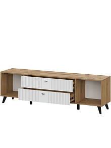 Тумба ТВ «Милан» с ящиками, дуб золотой/белый матовый от магазина Мебельный дом