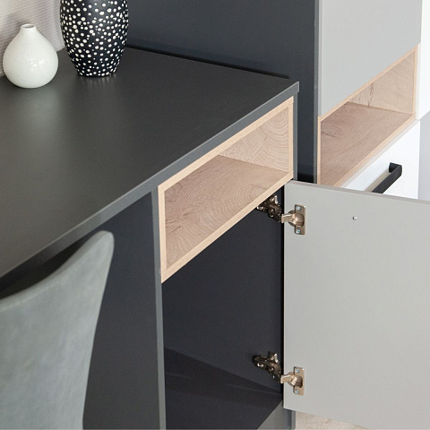 Шкаф «Квадро», Антрацит/Шиншилла/Белый. Фото 12