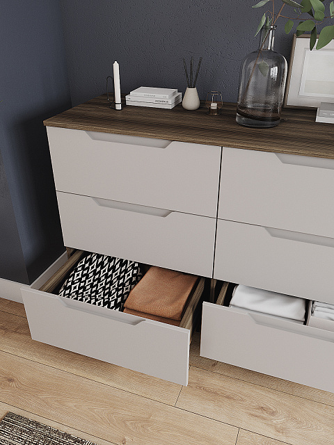 Комод Роза 1300 Тренто, бежевый скин. Фото 4