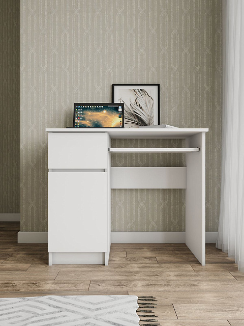 Стол Мори МС-1 левый, Белый. Фото 1