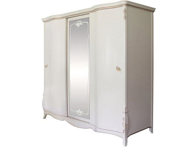 Шкаф-купе для одежды «Трио» ММ-277-01/03Р, белая эмаль. Фото 1