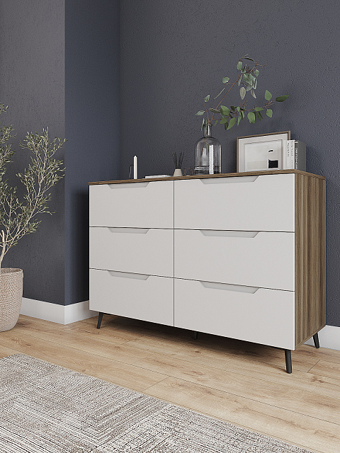 Комод Роза 1300 Тренто, белый скин. Фото 1