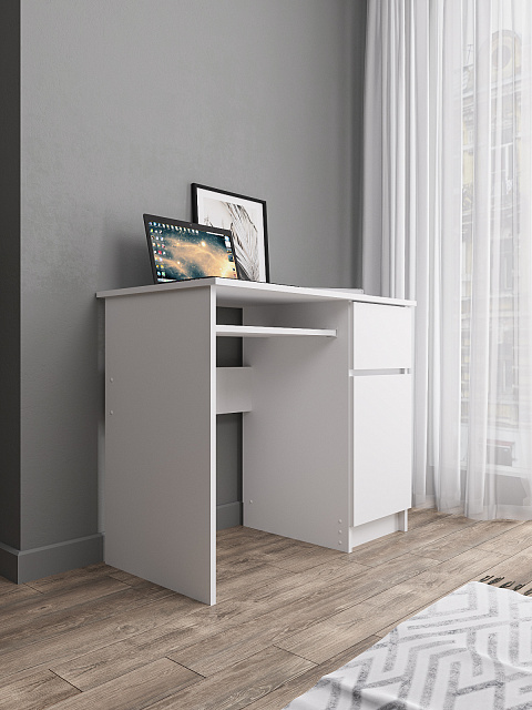 Стол Мори МС-1 правый, Белый. Фото 3