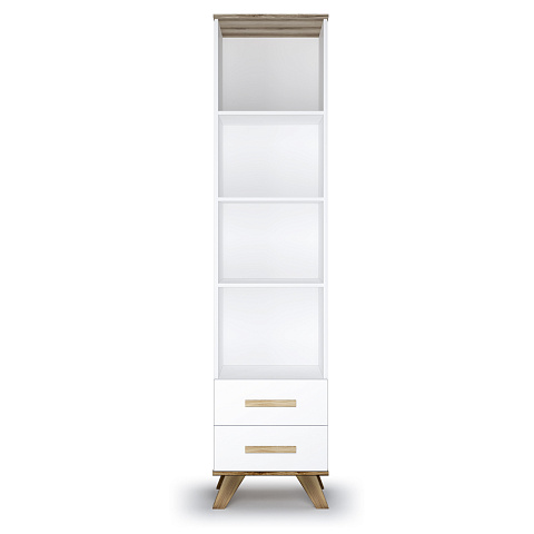 Шкаф-стеллаж Вега Скандинавия 450, белый глянец. Фото 2