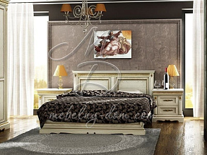 Кровать из массива дуба «Милана 16» П294.05м, слоновая кость от магазина Мебельный дом